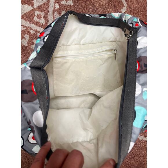 LeSportsSac Large Travel Tote Apple print Gray - Picture 6 of 7